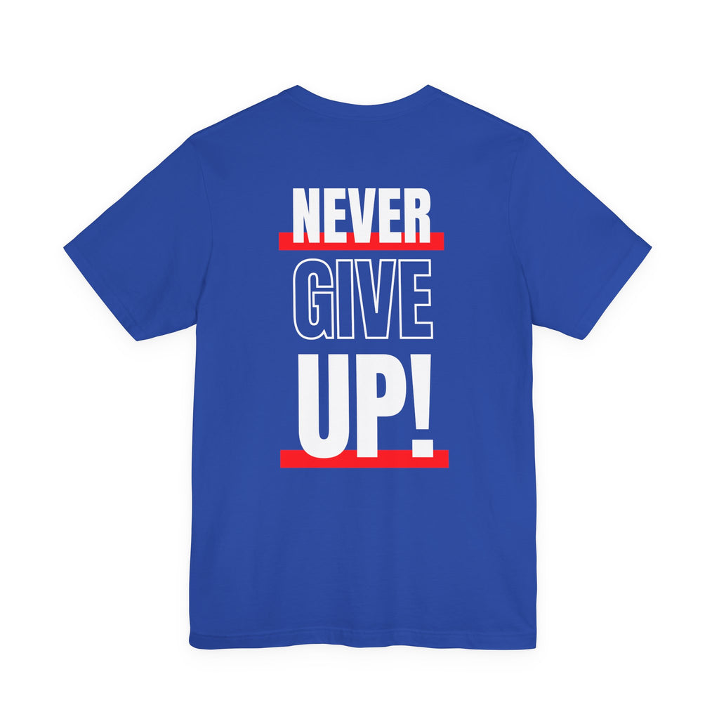 Akeem’s Adventures “No Excuses / Never Give Up” Autism Awareness T-Shirt – Blue Motivational Streetwear Tee