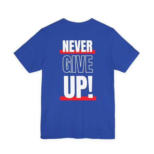 Akeem’s Adventures “No Excuses / Never Give Up” Autism Awareness T-Shirt – Blue Motivational Streetwear Tee