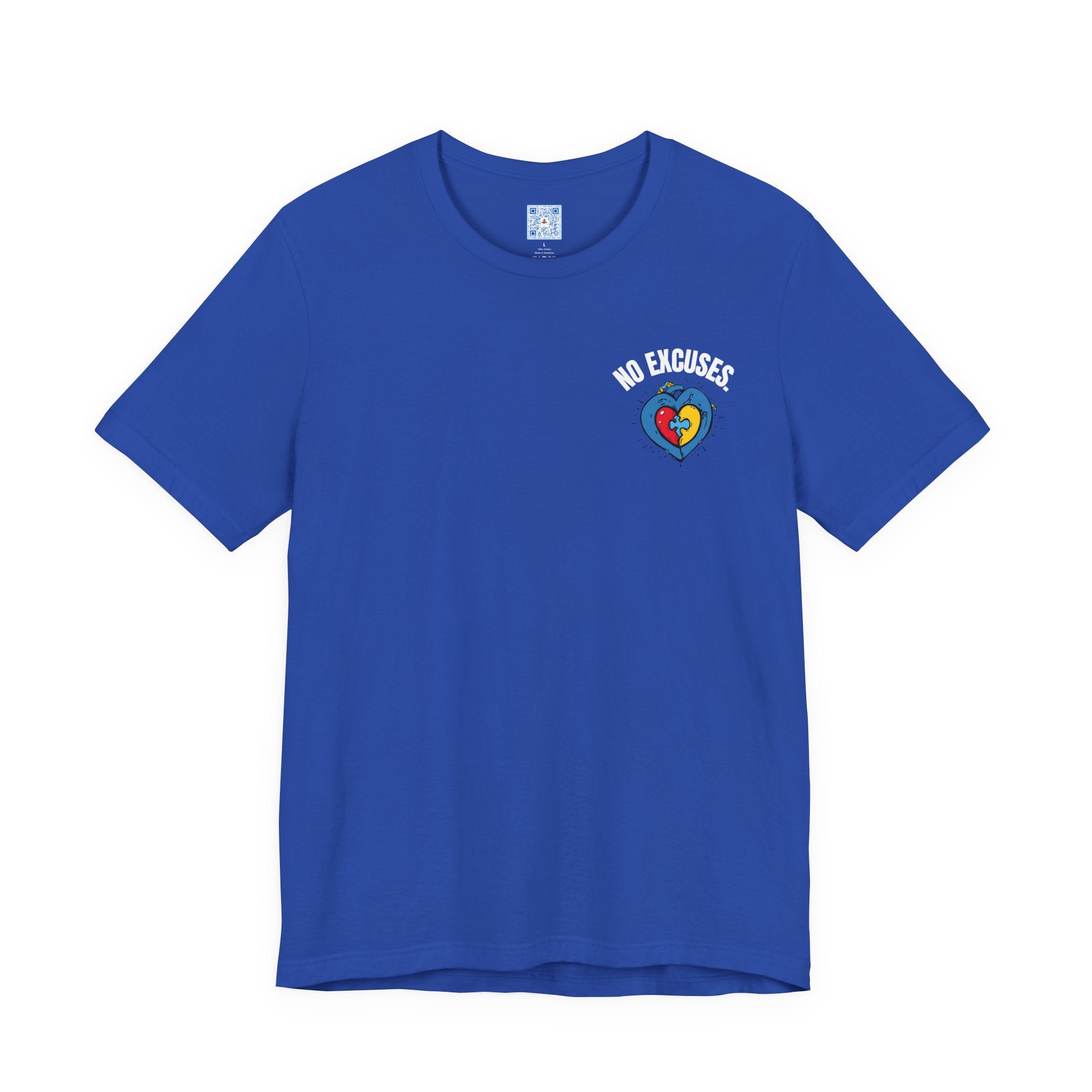 Akeem’s Adventures “No Excuses / Never Give Up” Autism Awareness T-Shirt – Blue Motivational Streetwear Tee